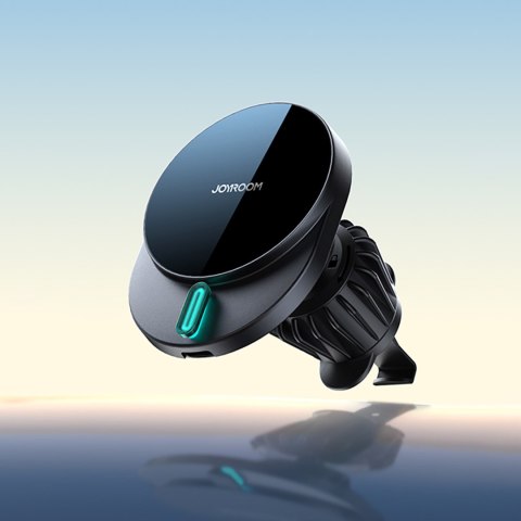 Uchwyt magnetyczny na telefon z ładowarką indukcyjną 15W na kratkę nawiewu - czarny