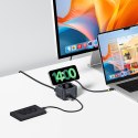 7w1 HUB z ładowarką bezprzewodową HDMI USB-A USB-C SD TF MagSafe 15W - czarny