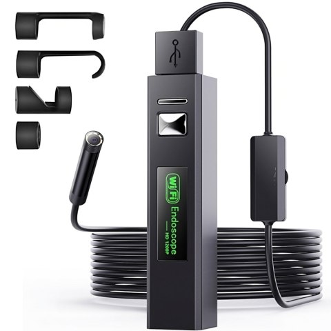 Kamera endoskopowa do telefonu 8 LED 4 końcówki Full HD Wi-Fi Android iOS