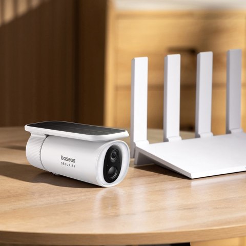 Kamera zewnętrzna solarna Security S1 do monitoringu 2K 8x 8 GB 400 lm - biała