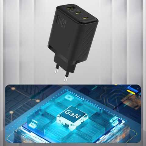 Ładowarka sieciowa A29 GaN USB-C USB-A 65W - czarna