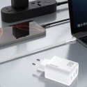 Ładowarka sieciowa GaN z kablem USB-C 1m 65W -biała