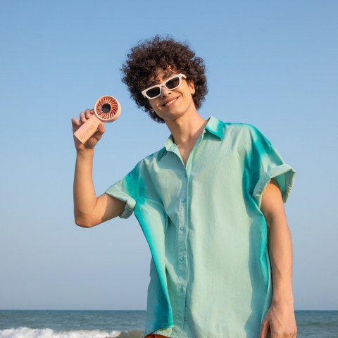 Mini wentylator wiatraczek ręczny USB-C 3600mAh - różowy