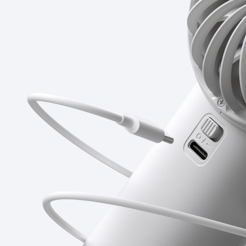 Mini wentylator wiatraczek ręczny USB-C 5000mAh - szary