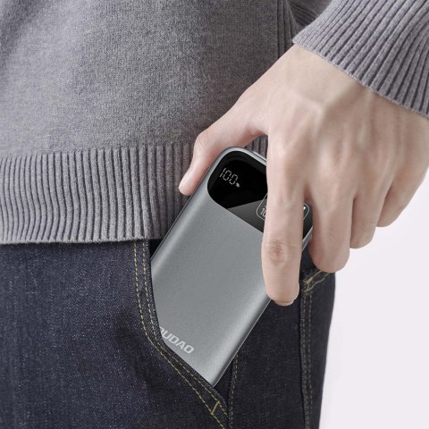 Powerbank K31 10000 mAh 22.5W PD z wbudowanym kablem - szary