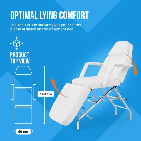 Fotel kosmetyczny do masażu tatuażu SPA MATERA - biały