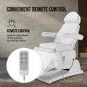 Fotel kosmetyczny do tatuażu masażu spa elektryczny 3 silniki 200 W LATINA - biały