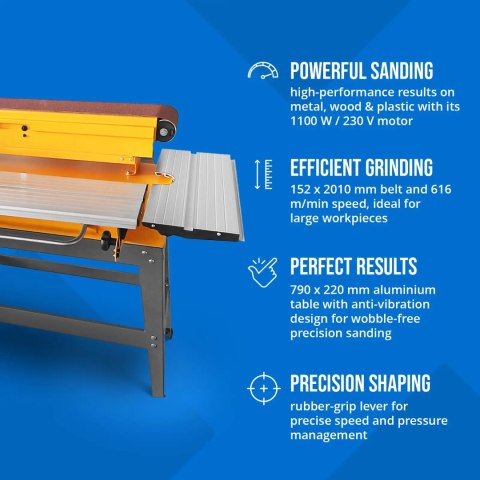 Szlifierka taśmowa stołowa do drewna metalu krawędzi 230 V 1100 W