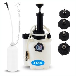 Zestaw do odpowietrzania hamulców 3L + zbiornik 1L + 4 adaptery