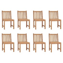 Krzesła ogrodowe, 8 szt., z poduszkami, lite drewno tekowe