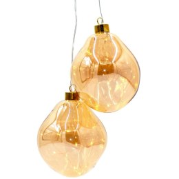 BOMBKA FORMÓWKA SZKLANA KROPLA 2SZT LED 12CM GOLD
