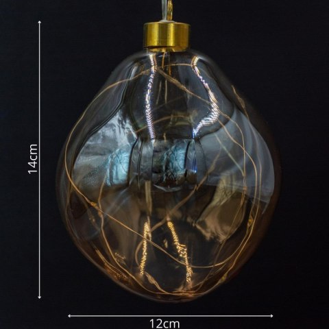 BOMBKA FORMÓWKA SZKLANA KROPLA 2SZT LED 12CM GOLD