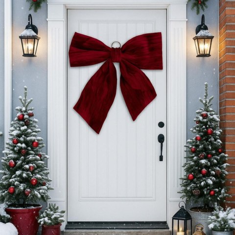 KOKARDA DEKORACYJNA BORDOWA 67x72x9CM MICA