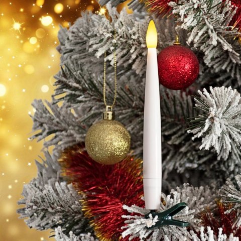 LAMPKI CHOINKOWE ŚWIECZKI NA KLIPIE 10 LED CIEPŁY BIAŁY LUCA