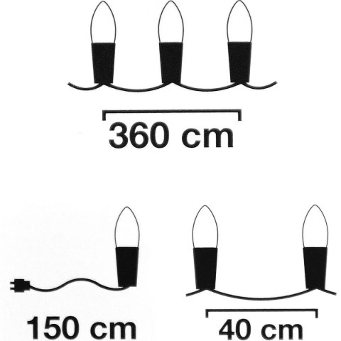 OŚWIETLENIE ŁAŃCUCH ŚWIETLNY IMITUJĄCY PŁOMIEŃ 10LED