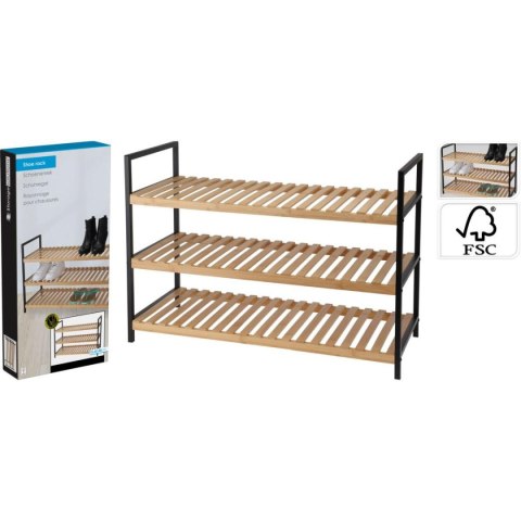 PÓŁKA REGAŁ NA BUTY 3 POZIOMY BAMBUS EXCELLENT HOUSEWARE