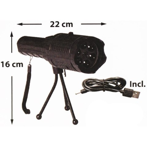 PROJEKTOR RZUTNIK LED WYMIENNE KLISZE ŚWIĘTA HALLOWEEN