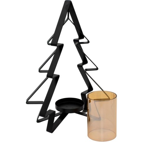 ŚWIECZNIK METALOWY 31,5CM CHOINKA MICA