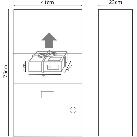 SKRZYNKA NA PRZESYŁKI KURIERSKIE STOJĄCA 23X41X75CM 1068732