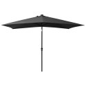 Parasol z lampkami LED, na stalowym słupku, antracyt, 2x3 m