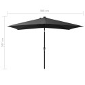 Parasol z lampkami LED, na stalowym słupku, antracyt, 2x3 m