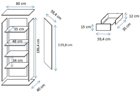 Witryna S1 SOHO 60x41x192 kaszmir+ czarny