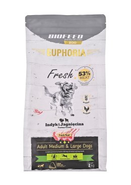 BIOFEED Euphoria Fresh Meat Indyk/Jagnię M/L 2kg