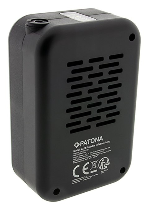 PATONA Pompka Elektryczna do opon samochodowych, rowerowych, materacy, piłek 10,3 bar / 150 PSI z Powerbankiem i Lampką LED