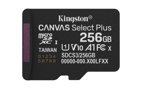 KINGSTON microSDXC 256GB Canvas Select Plus 3 + ADP
