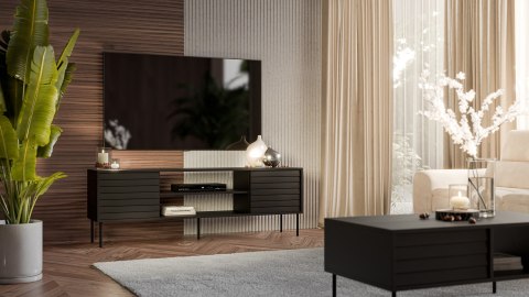 Szafka RTV EF CORTINA 180x40x60 czarny