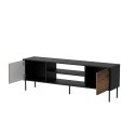 Szafka RTV EF CORTINA 180x40x60 czarny/orzech