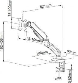 ART L-11GD - biurkowy uchwyt do monitora 13-27