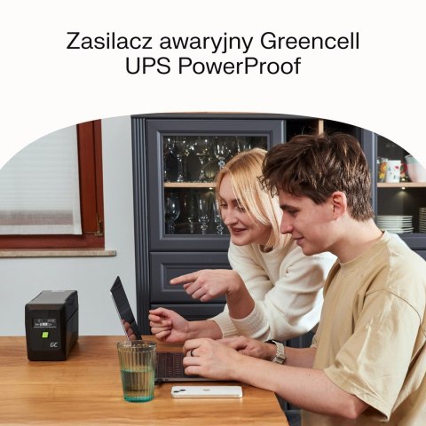 GREEN CELL UPS POWERPROOF 480W/750VA CZYSTA SINUSOIDA