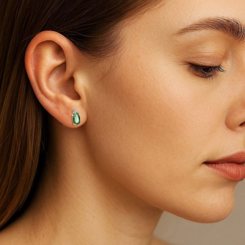 Złote kolczyki KZD2297 - Diament