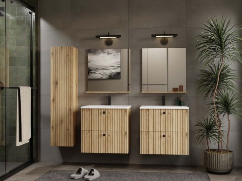 SZAFKA POD UMYWALKĘ TIGO 60 2S DĄB EVOKE RYFLOWANY FRONT + UMYWALKA