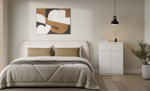 Komoda Malwa 2DD2S Szafka 2 Drzwi 2 Szuflady Do Salonu BIAŁY