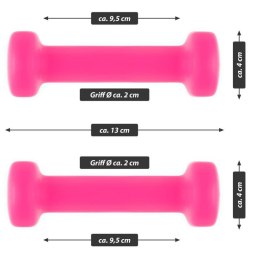 MAXXIVA Zestaw hantli winylowych 2 x 0,5 kg, różowe