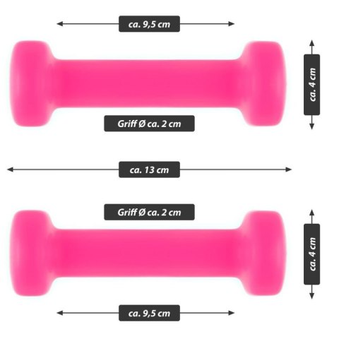 MAXXIVA Zestaw hantli winylowych 2 x 0,5 kg, różowe