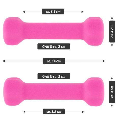 MAXXIVA Zestaw hantli z pokrowcem neoprenowym 2 x 0,5 kg, ró