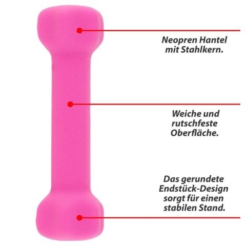 MAXXIVA Zestaw hantli z pokrowcem neoprenowym 2 x 0,5 kg, ró