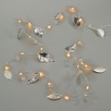 Oświetlenie perełkowe i srebrne listki, 20 diod LED, ciepła