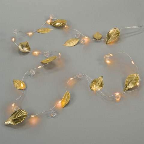 Oświetlenie perełkowe i złote listki, 20 diod LED, ciepła bi