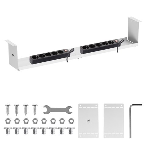 MACLEAN KOMPAKTOWY ORGANIZER PODBIURKOWY NA KABLE, MAX. OBCIĄŻENIE 5KG, BIAŁY, MC-107 W