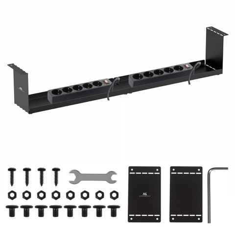 MACLEAN KOMPAKTOWY ORGANIZER PODBIURKOWY NA KABLE, MAX. OBCIĄŻENIE 5KG, CZARNY MC-107 B