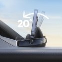 Uchwyt samochodowy z podstawką na telefon na deskę rozdzielczą - czarny