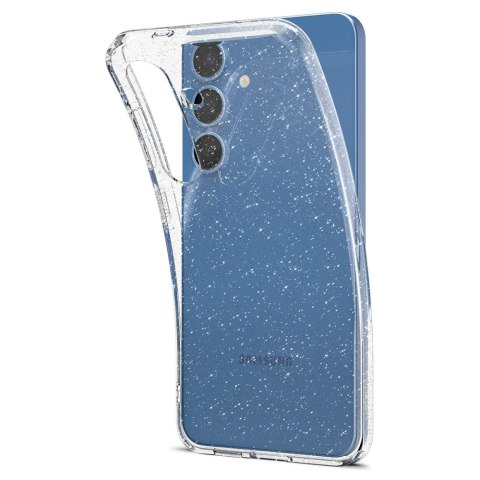 Etui na Samsung Galaxy S25 Liquid Crystal - brokatowo przezroczyste