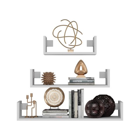 Regał Ścienny Wiszący MOBI 3P BIAŁY