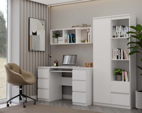 Regał Wiszący COBI 1X3 - Nowoczesna Półka Ścienna 3 Komory Biel Mat