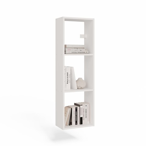 Regał Wiszący COBI 1X3 - Nowoczesna Półka Ścienna 3 Komory Biel Mat