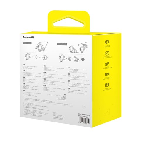 Uchwyt samochodowy zaciskowy do telefonu 5.4-7.2'' z przyssawką hakiem do kratki